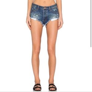 One Teaspoon Rollers Low Waist Long Rise Festival Shorts Size 26